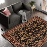 handmade Traditional Kafkaz Black Red Hand Knotted RECTANGLE 100% WOOL area rug 9 x 11